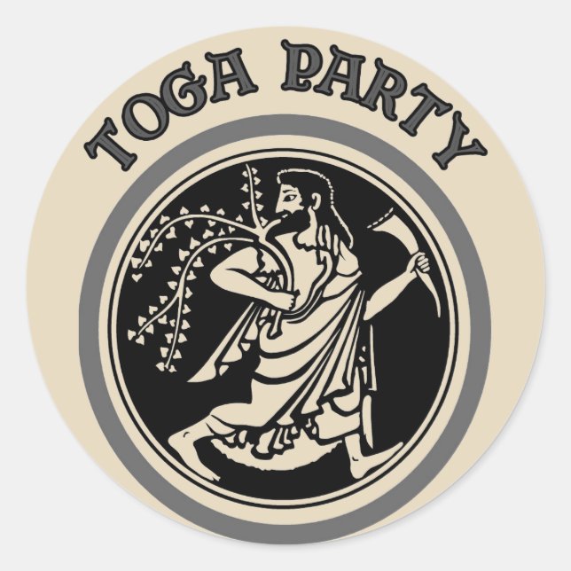 Sticker Rond Toga Party, Roman Man, (Devant)
