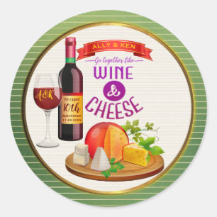 Sticker Rond Together Like Wine Cheese Anniversary