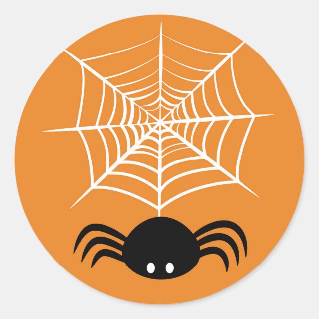 Sticker Rond Toile d'araignée Halloween (Devant)
