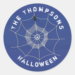 Sticker Rond Toile d'araignée mignonne effrayante Halloween