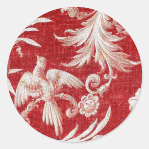 Sticker Rond Toile rouge de Noël