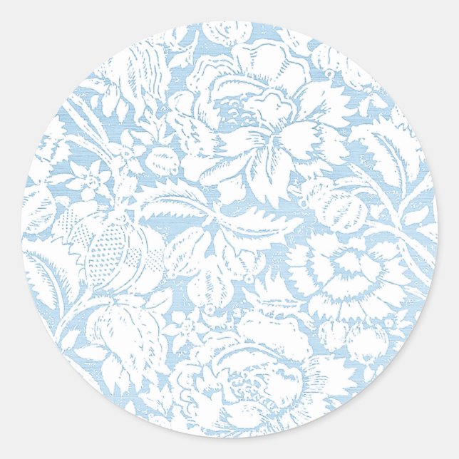 Sticker Rond Toile Shabby Bleu (Devant)