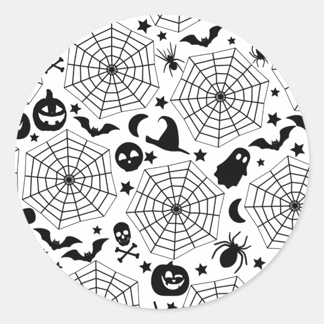 Sticker Rond Toiles Éffrayantes d'Halloween (Devant)