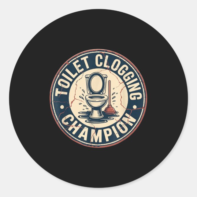 Sticker Rond Toilet Clogging Chamon  (Devant)