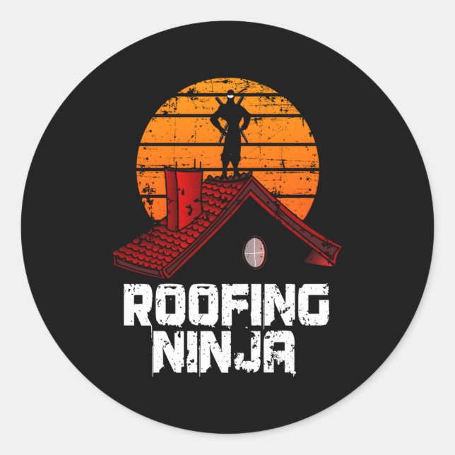 Sticker Rond Toit de couverture Ninja Entrepreneur (Devant)