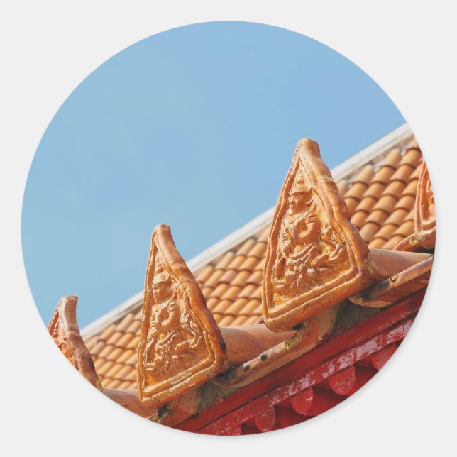Sticker Rond Toit d'un temple bouddhiste en Thaïlande (Devant)