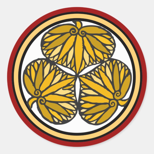 Sticker Rond Tokugawa Shogun Family Crest, Kyoto, Edo (Devant)