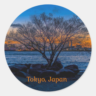 Sticker Rond Tokyo Sunset, photo artistique,