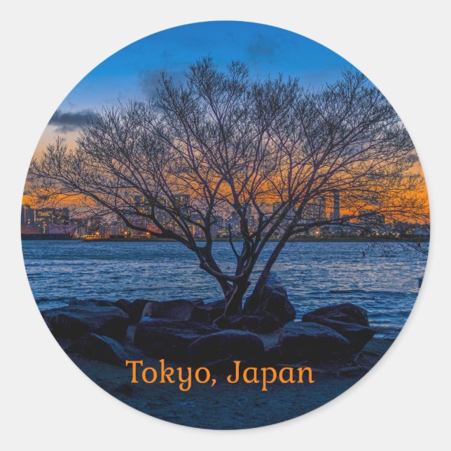 Sticker Rond Tokyo Sunset, photo artistique, (Devant)