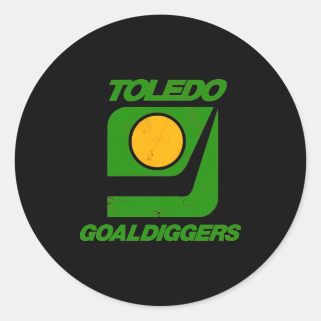 Sticker Rond Toledo Goaldiggers 70s80s Hockey Team  (Devant)