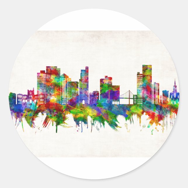 Sticker Rond Toledo Ohio Skyline (Devant)