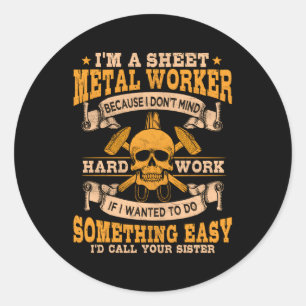 Sticker Rond Tôlerie Sur Le Dos De