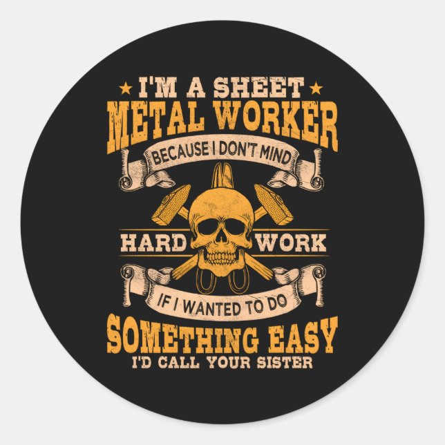 Sticker Rond Tôlerie Sur Le Dos De (Devant)