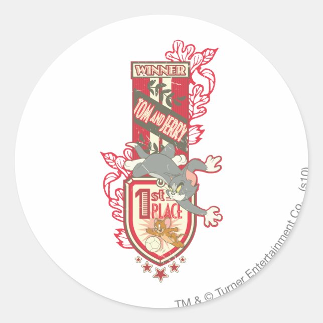 Sticker Rond Tom and Jerry 1st Place 1 (Devant)