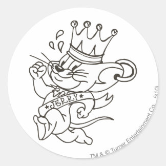 Sticker Rond Tom and Jerry King Jerry