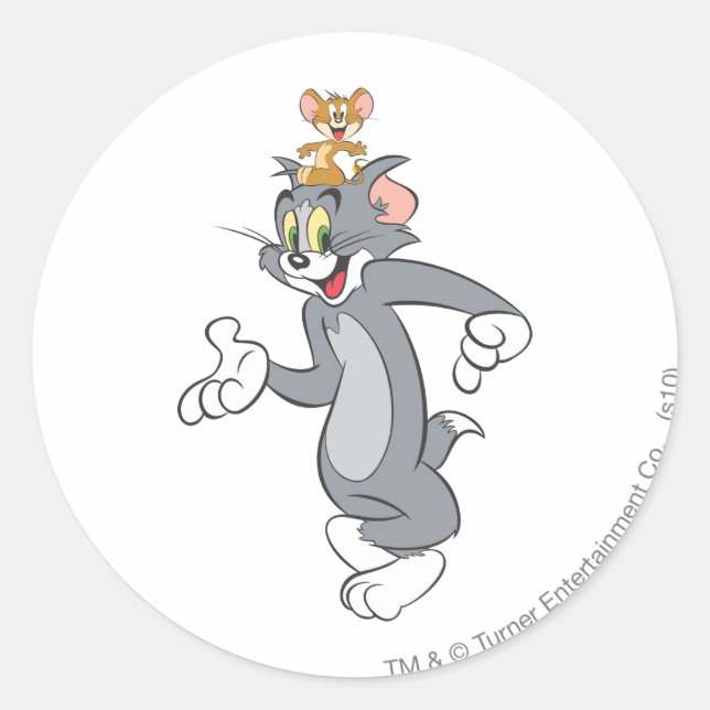 Sticker Rond Tom and Jerry Pair (Devant)