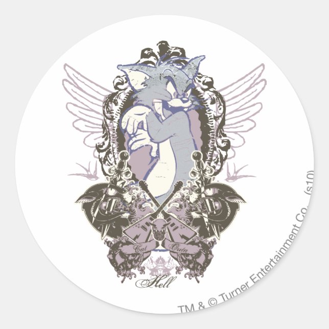 Sticker Rond Tom Cat Outa Hell (Devant)