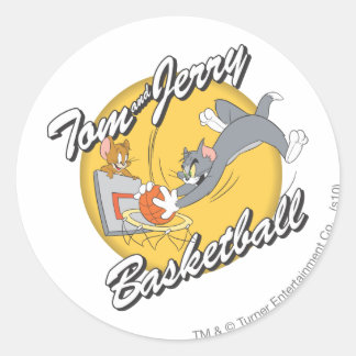 Sticker Rond Tom et Jerry Basketball 2