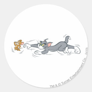 Sticker Rond Tom et Jerry Chase