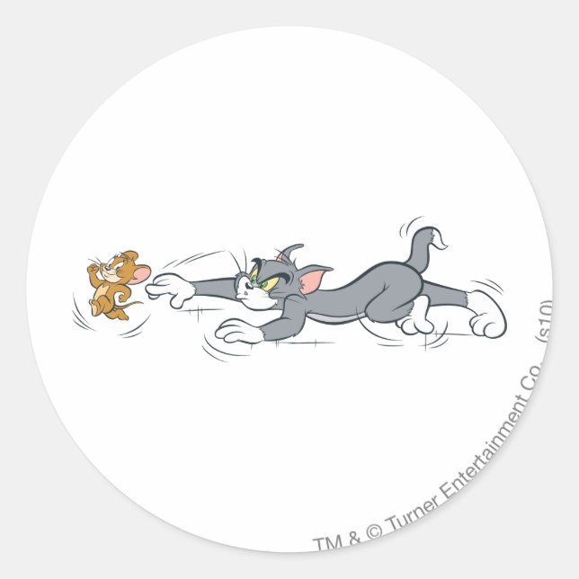 Sticker Rond Tom et Jerry Chase (Devant)