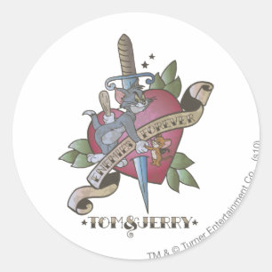 Sticker Rond Tom et Jerry Ennemies pour toujours 2