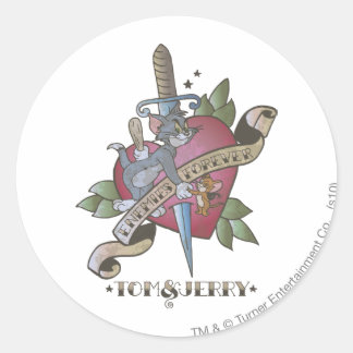 Sticker Rond Tom et Jerry Ennemies pour toujours 2