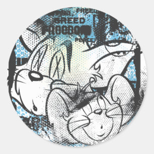 Sticker Rond Tom et Jerry Grimey