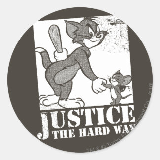 Sticker Rond Tom et Jerry Justice à l'envers