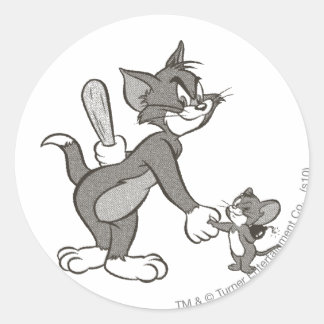 Sticker Rond Tom Et Jerry Manipulent