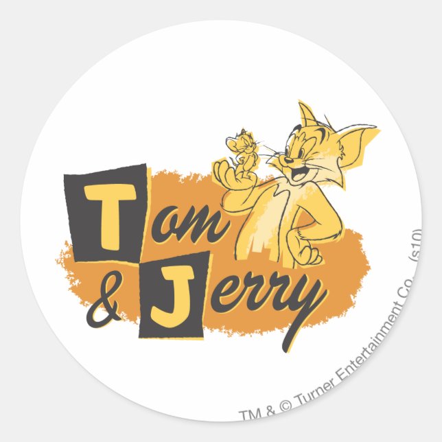 Sticker Rond Tom et Jerry Mouse en Paw Logo (Devant)