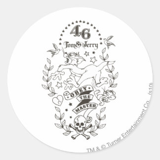 Sticker Rond Tom et Jerry Obey Le Maître 1
