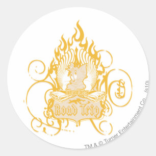 Sticker Rond Tom et Jerry Road Trip