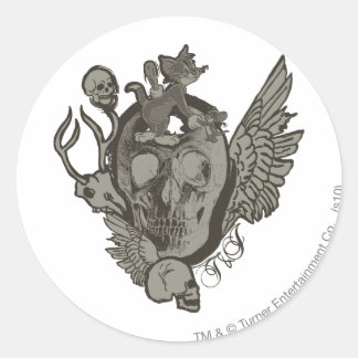 Sticker Rond Tom et Jerry Skull