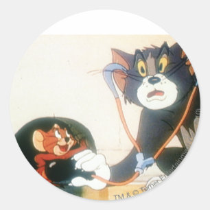 Sticker Rond Tom Et Jerry Stethescope
