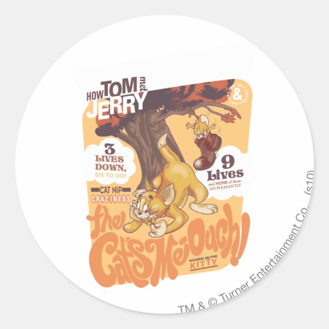 Sticker Rond Tom et Jerry The Cats Me-Ouch (Devant)