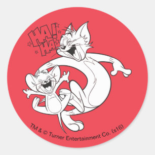 Sticker Rond Tom Et Jerry   Tom Et Jerry Rient