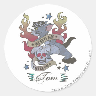 Sticker Rond Tom Souris Tueur Tatouage 2