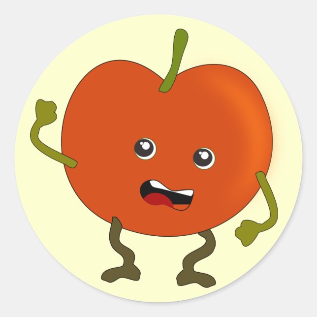 Sticker Rond Tomate pourrie : Mauvais Gang aux fruits (Devant)