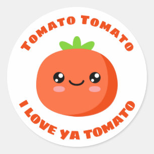 Sticker Rond Tomato tomate j'aime ta tomate