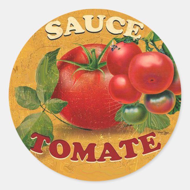 STICKER ROND TOMATOES CHATOUILLERS CANNINGS SAUCE TOMATO (Devant)