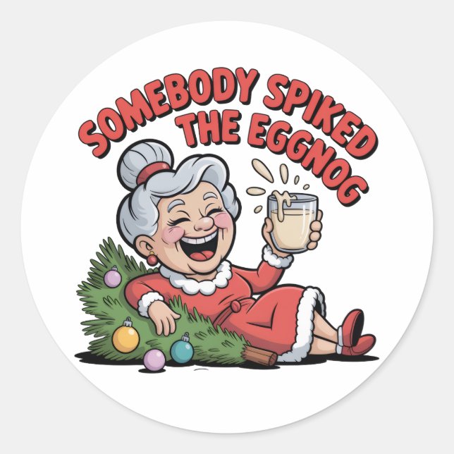 STICKER ROND TOMBE SUR L'ARBRE DE NOËL  (Devant)