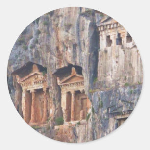 STICKER ROND TOMBES TURQUIE DE ROCHE DE LYCIAN