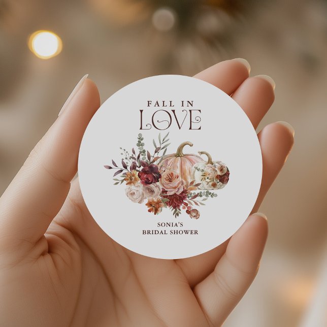 Sticker Rond 'Tombez amoureux' Automne Fleurs Mariage de Pompes (Créateur téléchargé)