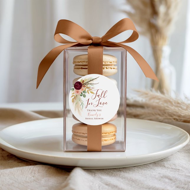 Sticker Rond Tombez amoureux Boho Herbe de Pampas Floral Automn (Créateur téléchargé)