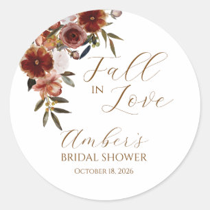 Sticker Rond Tombez Amoureux Bridal Shower d'Automne