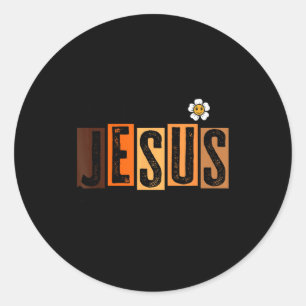 Sticker Rond Tombez amoureux de Jésus, Il ne part jamais