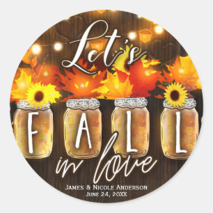 Sticker Rond Tombez amoureux Feuilles d'automne et lumières de