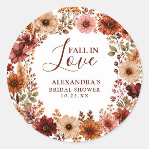 Sticker Rond Tombez Amoureux Fleur Sauvage Floral Boho Enterrem