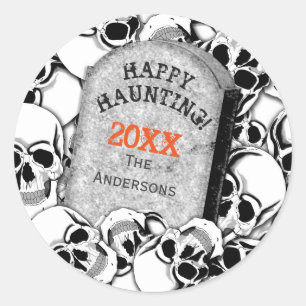 Sticker Rond Tombstone et Skulls ID216