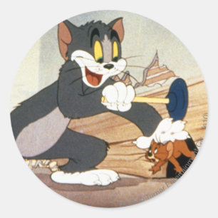 Sticker Rond Tome Et Jerry Plunger